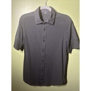 Kit and Ace Men's SMALL Uniform Fit Cuff Black Button Down S/S Shirt